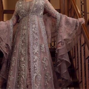 Elegant Embroidered Mauve Dress